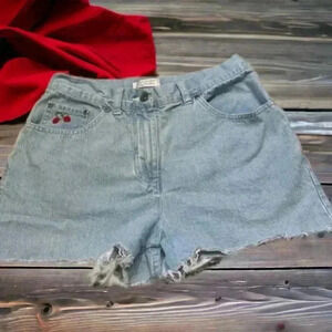 Christopher and Banks size 4 cutoff jeans shorts with cute cherry accents.
